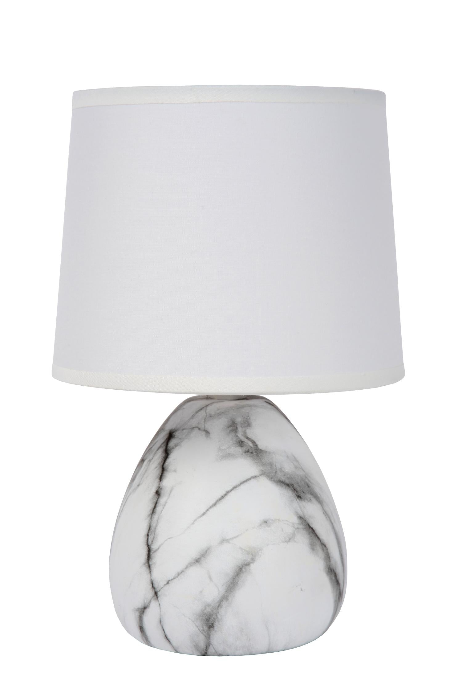 MARMO - Tafellamp - Ø 16 cm - 1xE14 - Wit