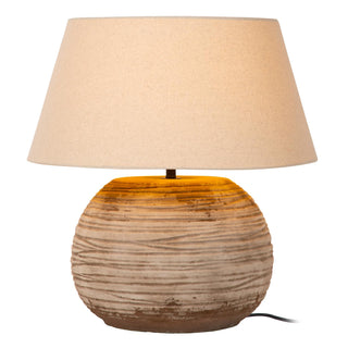 Lucide - DENISE - Lampe de table - Ø 55 cm - 1xE27 - Brun - IP20