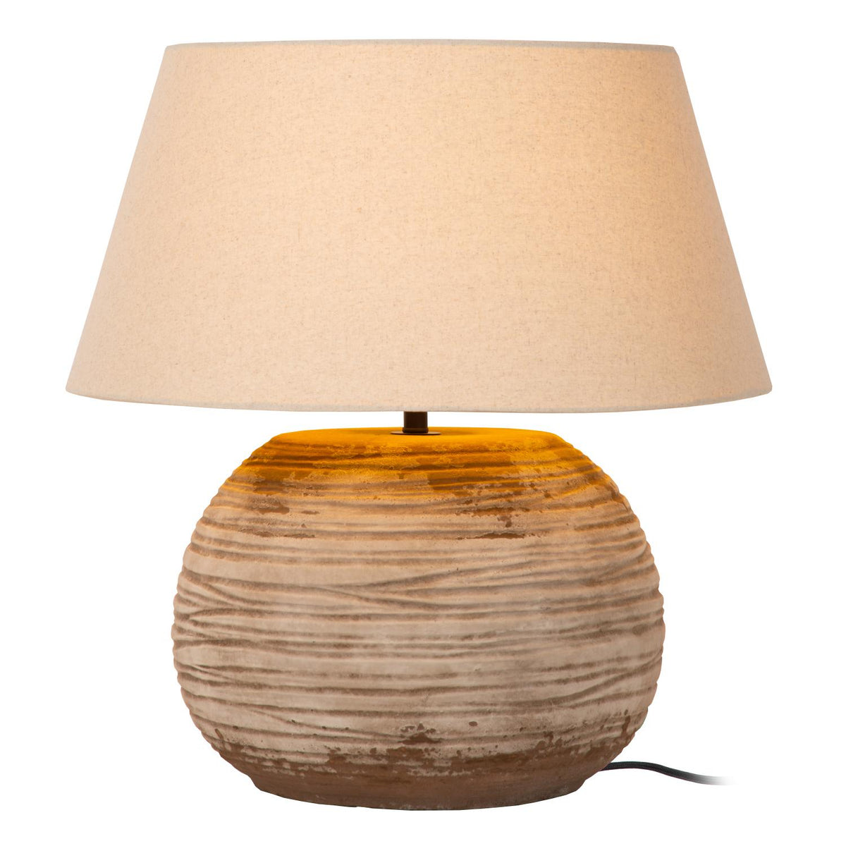 Lucide - DENISE - Tafellamp - Ø 55 cm - 1xE27 - Bruin - IP20