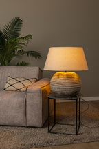 Lucide - DENISE - Lampe de table - Ø 55 cm - 1xE27 - Brun - IP20