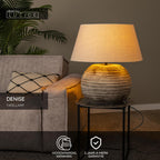 Lucide - DENISE - Lampe de table - Ø 55 cm - 1xE27 - Brun - IP20