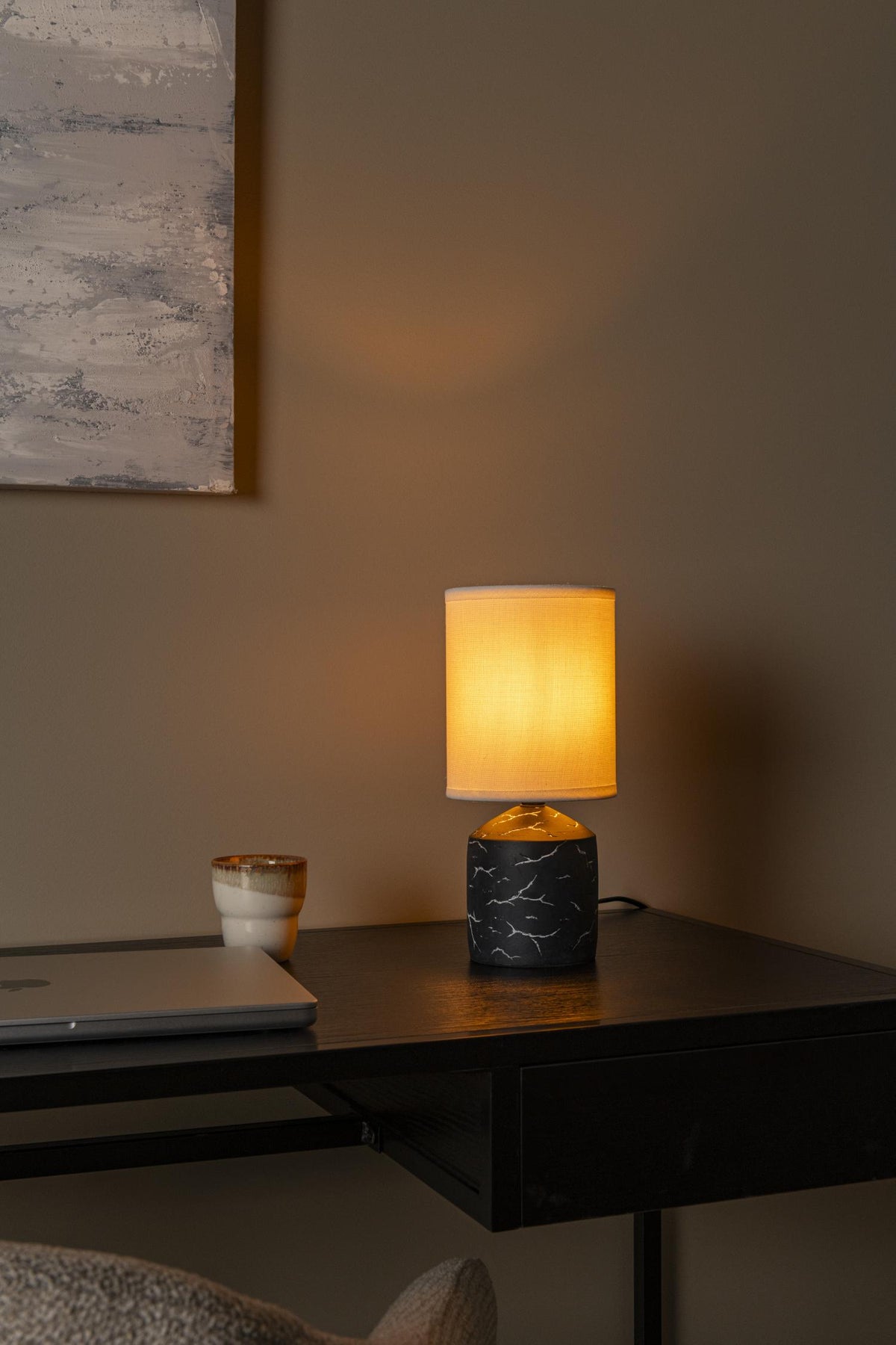 Lucide - FRAN - Tafellamp - Ø 13 cm - 1xE14 - Zwart - IP20