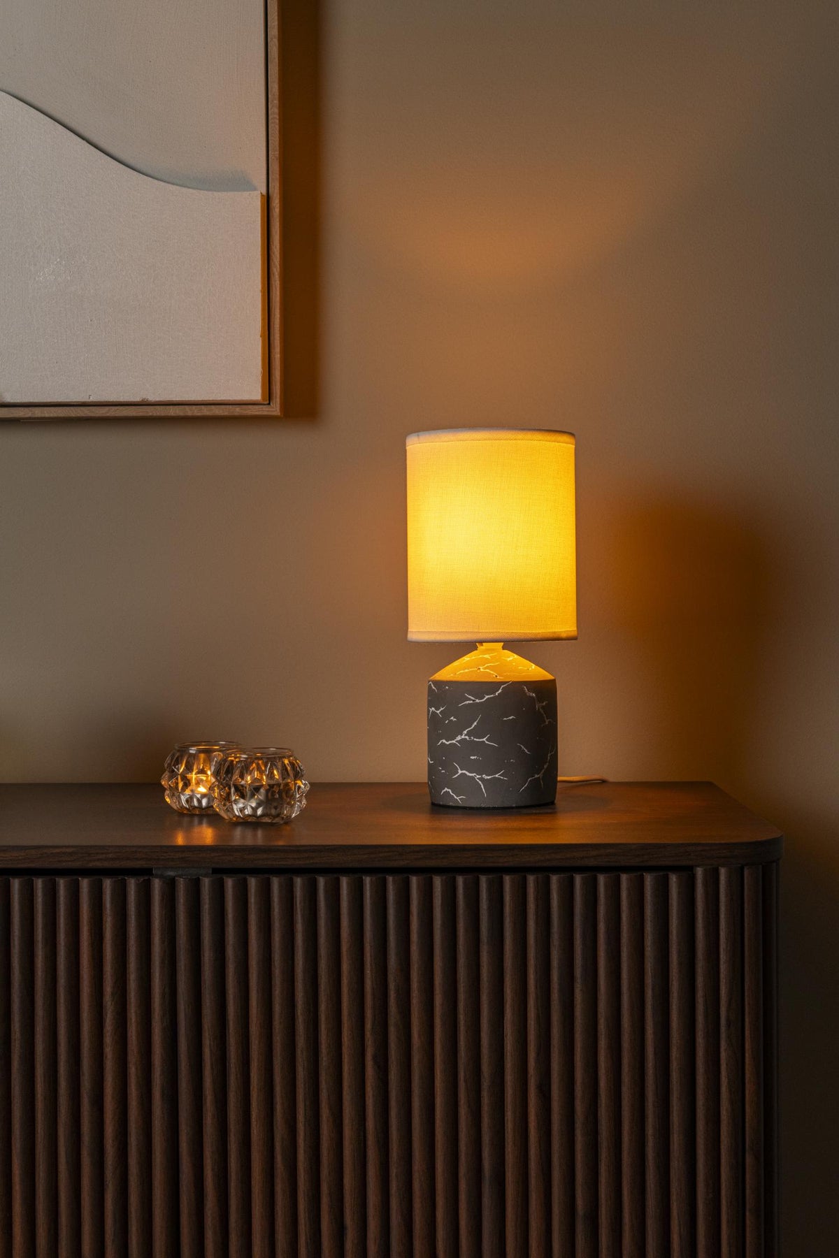 Lucide - FRAN - Tafellamp - Ø 13 cm - 1xE14 - Taupe - IP20