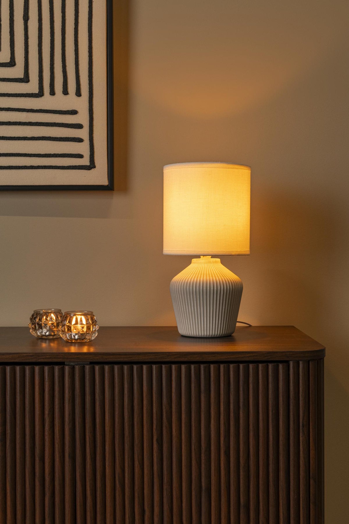 Lucide - FILIZ - Tafellamp - Ø 16 cm - 1xE14 - Beige - IP20