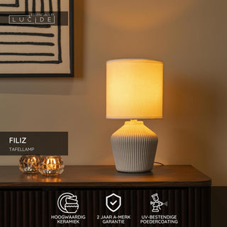 Lucide - FILIZ - Table lamp - Ø 16 cm - 1xE14 - Beige - IP20