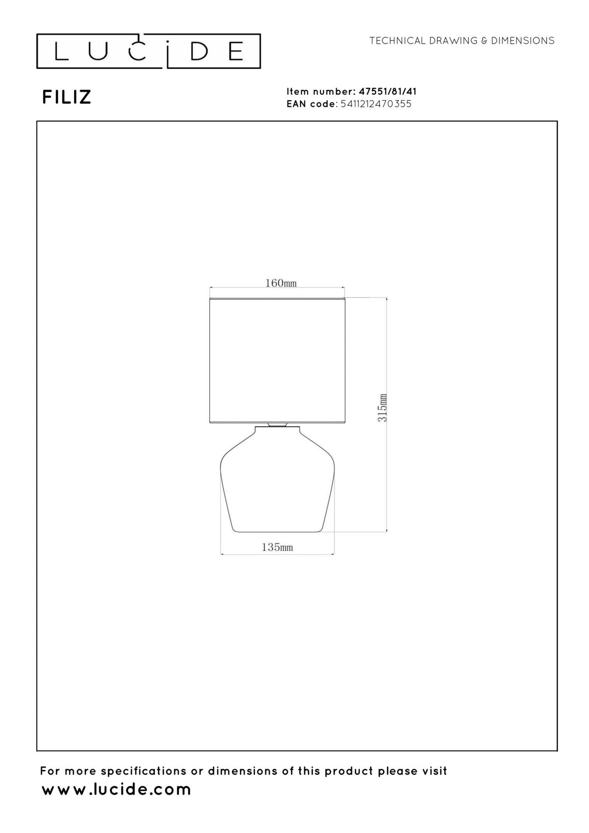 Lucide - FILIZ - Tafellamp - Ø 16 cm - 1xE14 - Taupe - IP20