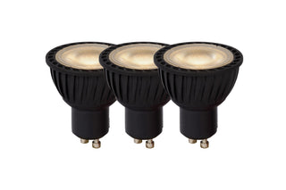 MR16 - LED lamp - Ø 5 cm - LED Dimmable - GU10 - 3x5W 3000K - Black - Set of 3