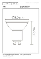MR16 - Led lamp - Ø 5 cm - LED Dim to warm - GU10 - 1x5W 2200K/3000K - Wit