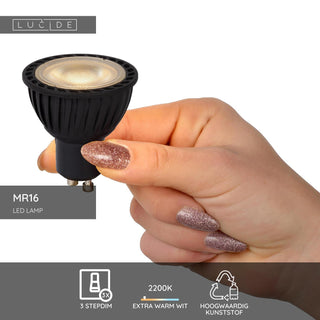 MR16 - LED lamp - Ø 5 cm - LED Dimmable - GU10 - 1x5W 2200K/2500K/2700K - Black