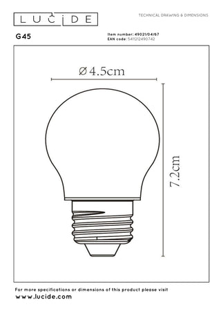 G45 - Ampoule à filament - Ø 4,5 cm - LED Var. - E27 - 1x4W 2700K - mat