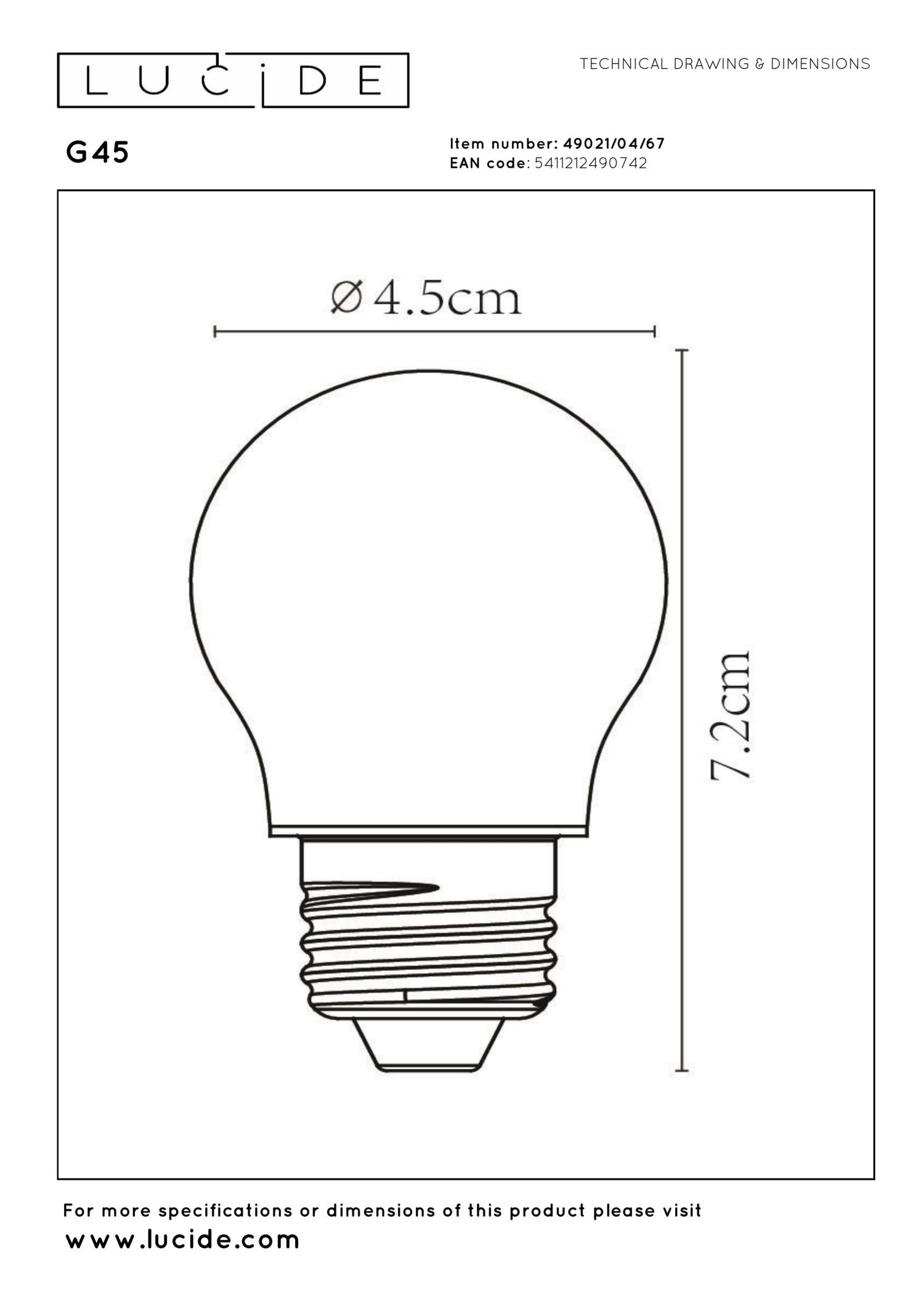 G45 - Ampoule à filament - Ø 4,5 cm - LED Var. - E27 - 1x4W 2700K - mat