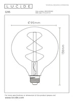 G95 - Filament lamp - Ø 9,5 cm - LED Dimb. - E27 - 1x4,9W 2700K - Transparant