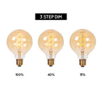 G95 - Filament lamp - Ø 9,5 cm - LED 3 StepDim (Memory) - E27 - 1x4,9W 2200K - Amber