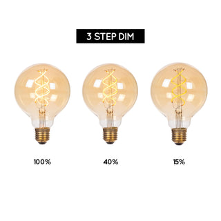 G95 - Filament lamp - Ø 9,5 cm - LED 3 StepDim (Memory) - E27 - 1x4,9W 2200K - Amber