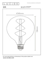 G95 - Filament lamp - Ø 9,5 cm - LED 3 StepDim (Memory) - E27 - 1x4,9W 2200K - Amber