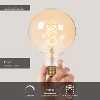 G125 - Filament lamp - Ø 12.5 cm - LED 3 StepDim (Memory) - E27 - 1x4.9W 2200K - Amber