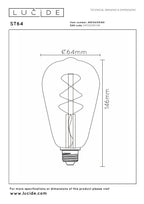 ST64 - Ampoule à filament - Ø 6,4 cm - LED Var. - E27 - 1x4,9W 2700K - Transparent