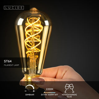 ST64 - Filament lamp - Ø 6,4 cm - LED Dimb. - E27 - 1x4,9W 2200K - Amber