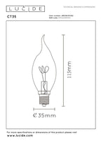 CT35 - Filament lamp - Ø 3,5 cm - LED Dimb. - E14 - 1x3W 2200K - Amber