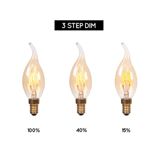 CT35 - Ampoule à filament - Ø 3,5 cm - LED 3 StepDim (Memory) - E14 - 1x3W 2200K - Ambre