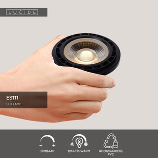 ES111 - Led lamp - Ø 11 cm - LED Dim to warm - GU10 - 1x12W 2200K/3000K - Zwart