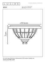 ES111 - Ampoule LED - Ø 11 cm - LED Dim to warm - GU10 - 1x12W 2200K/3000K - Blanc