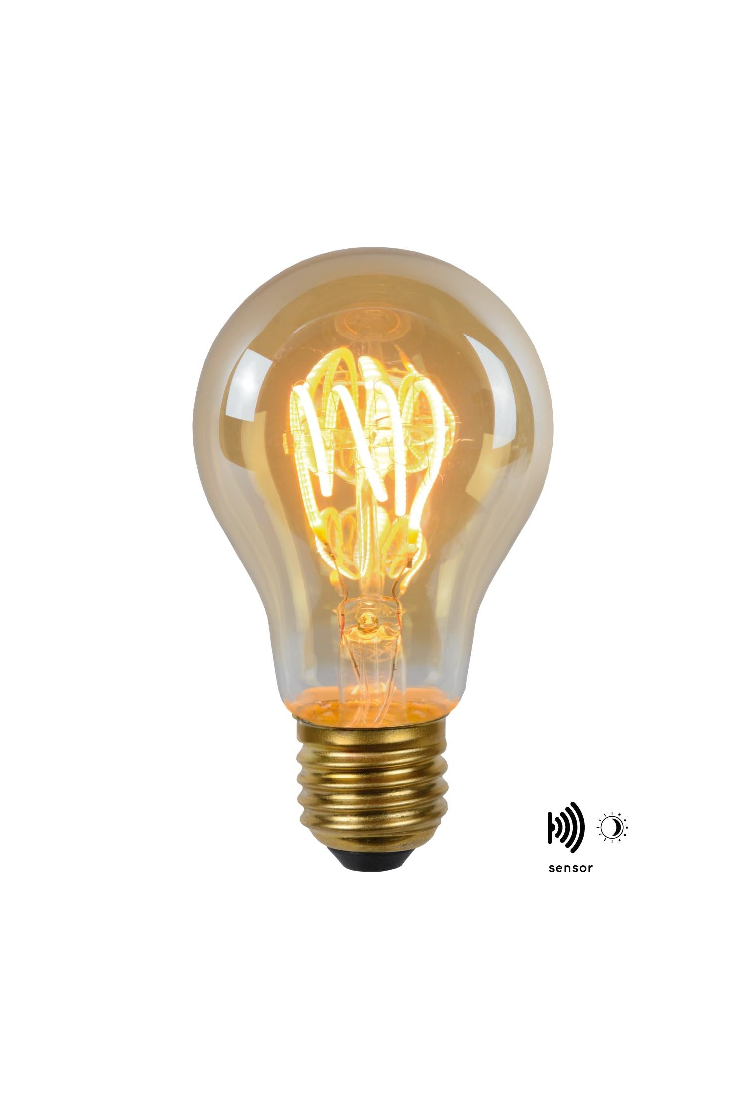 A60 TWILIGHT SENSOR - Filament lamp - Ø 6 cm - LED - E27 - 1x4W 2200K - Dag/nacht sensor - Amber