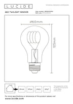 A60 TWILIGHT SENSOR - Filament lamp - Ø 6 cm - LED - E27 - 1x4W 2200K - Dag/nacht sensor - Amber
