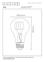 A60 - Ampoule à filament - Ø 6 cm - LED Var. - E27 - 1x4,9W 2700K - Transparent
