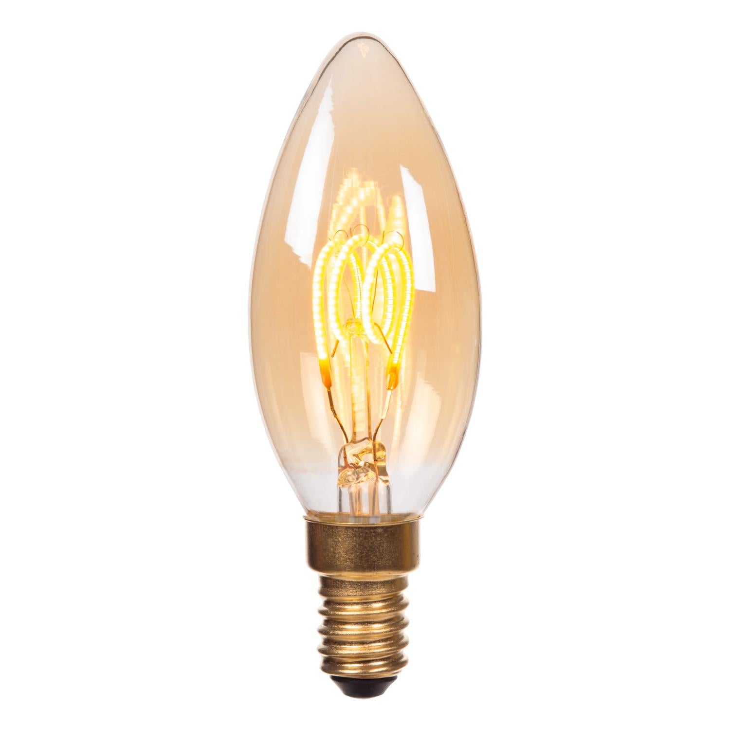 C35 - Ampoule à filament - Ø 3,5 cm - LED 3 StepDim (Memory) - E14 - 1x3W 2200K - Ambre