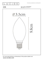 C35 - Ampoule à filament - Ø 3,5 cm - LED 3 StepDim (Memory) - E14 - 1x3W 2200K - Ambre