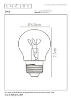 G45 - Ampoule à filament - Ø 4,5 cm - LED Var. - E27 - 1x3W 2700K - Transparent