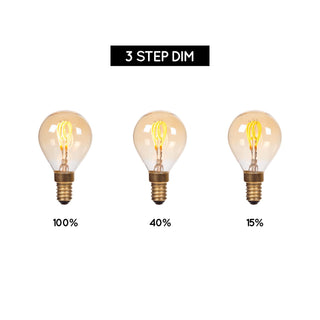 P45 - Filament lamp - Ø 4,5 cm - LED 3 StepDim (Memory) - E14 - 1x3W 2200K - Amber
