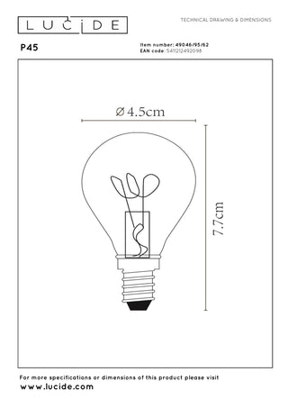 P45 - Filament lamp - Ø 4,5 cm - LED 3 StepDim (Memory) - E14 - 1x3W 2200K - Amber