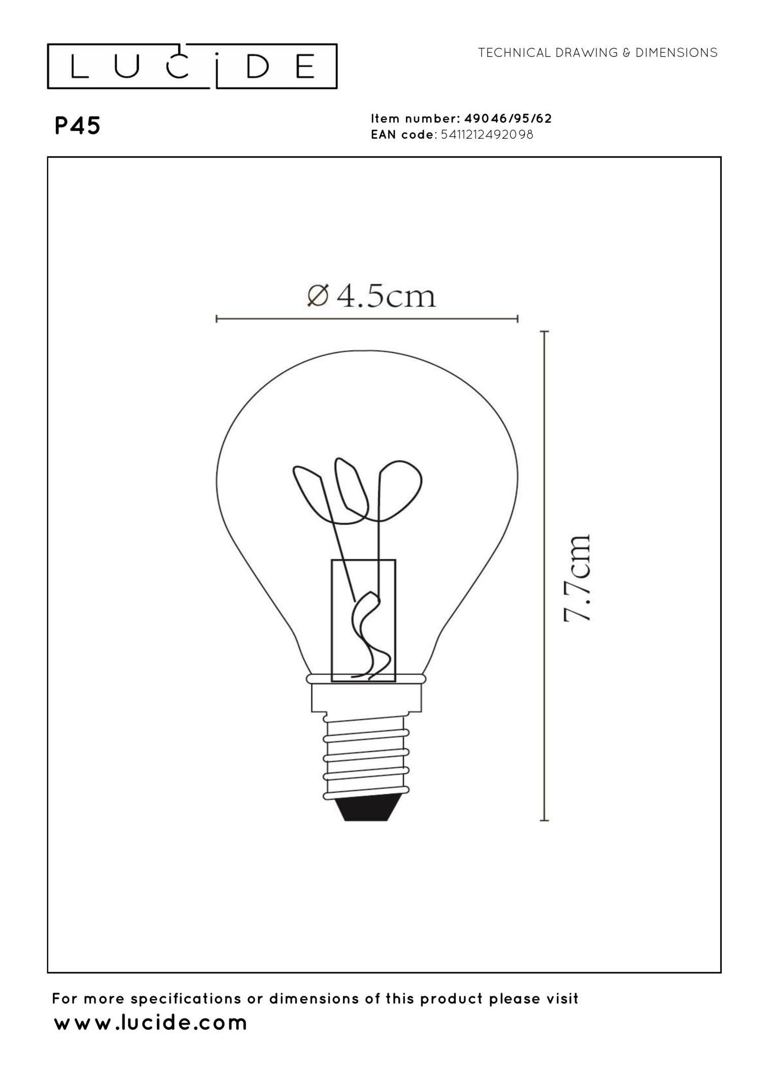 P45 - Filament lamp - Ø 4,5 cm - LED 3 StepDim (Memory) - E14 - 1x3W 2200K - Amber