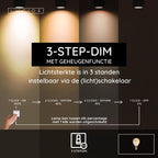 P45 - Filament lamp - Ø 4,5 cm - LED 3 StepDim (Memory) - E14 - 1x3W 2200K - Amber