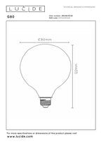 G80 - Ampoule à filament - Ø 8 cm - LED Var. - E27 - 1x4,9W 2700K - Opale