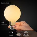 G80 - Ampoule à filament - Ø 8 cm - LED Var. - E27 - 1x4,9W 2700K - Opale