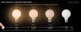 G80 - Ampoule à filament - Ø 8 cm - LED 3 StepDim - E27 - 1x8W 2700K - Opale
