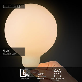 G125 - Filament lamp - Ø 12,5 cm - LED 3 StepDim - E27 - 1x8W 2700K - Opaal