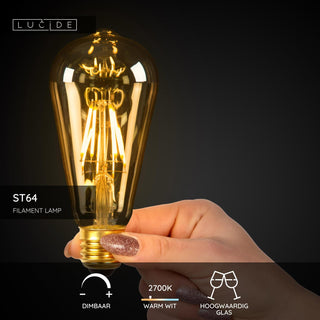 ST64 - Filament lamp - Ø 6,4 cm - LED Dimb. - E27 - 1x5W 2700K - Amber