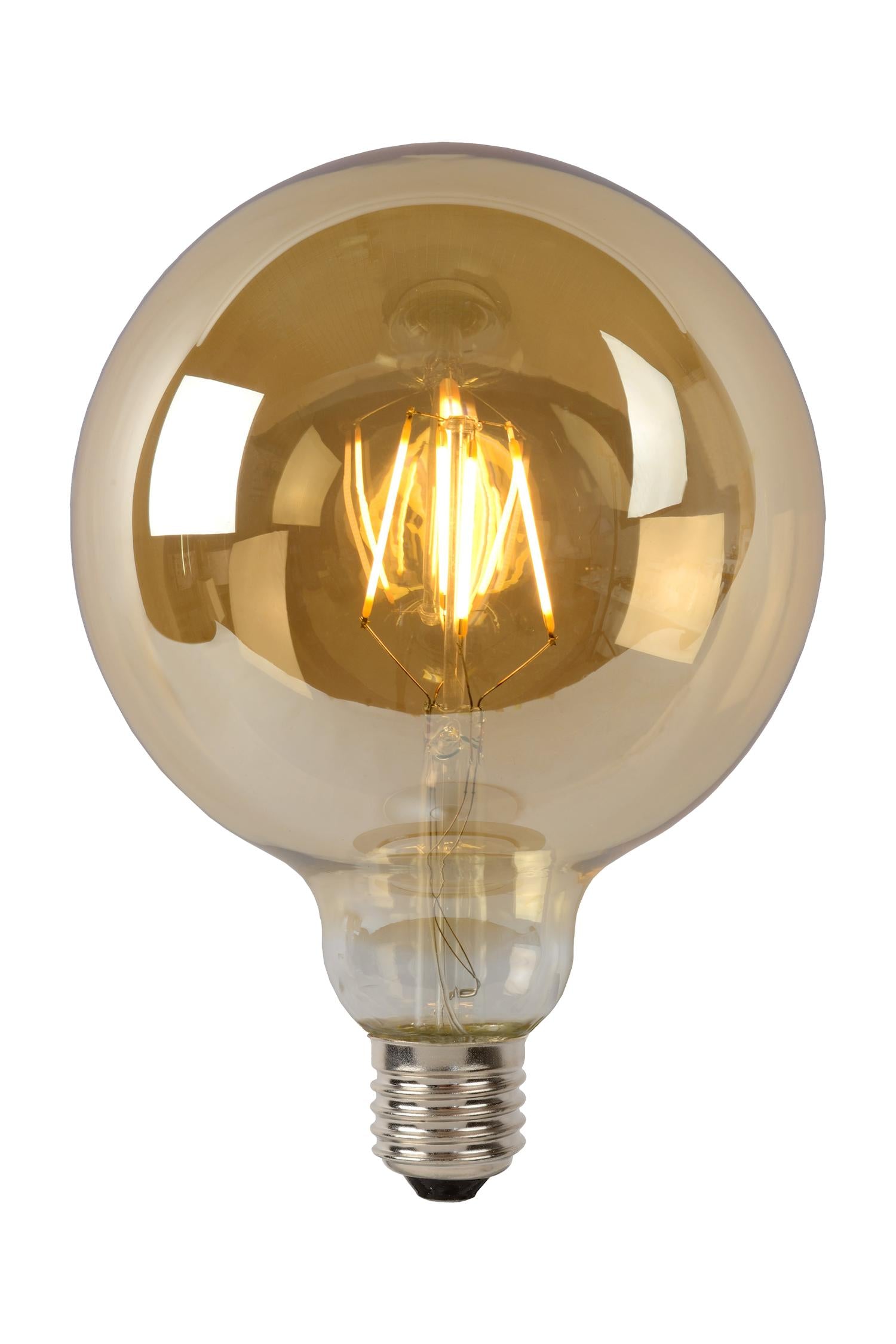 G125 - Ampoule à filament - Ø 12,5 cm - LED Var. - E27 - 1x8W 2700K - Ambre