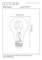 A60 Class B - Filament lamp - Ø 6,4 cm - LED Dimb. - E27 - 1x7W 2700K - Transparant