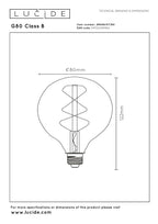 G80 Class B - Filament lamp - Ø 8 cm - LED Dimmable - E27 - 1x7W 2700K - Transparent
