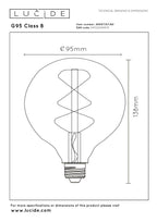 G95 Class B - Filament lamp - Ø 9.5 cm - LED Dimmable - E27 - 1x7W 2700K - Transparent