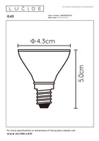 G45 - Led lamp - Ø 4,3 cm - LED 3 StepDim - E14 - 1x5W 2700K - Zwart