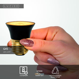 G45 - LED lamp - Ø 4.3 cm - LED 3 StepDim - E27 - 1x5W 2700K - Black