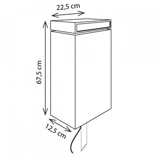 Staanlamp buiten Q-bri Pole Small, geborsteld nikkel, 22,5 cm