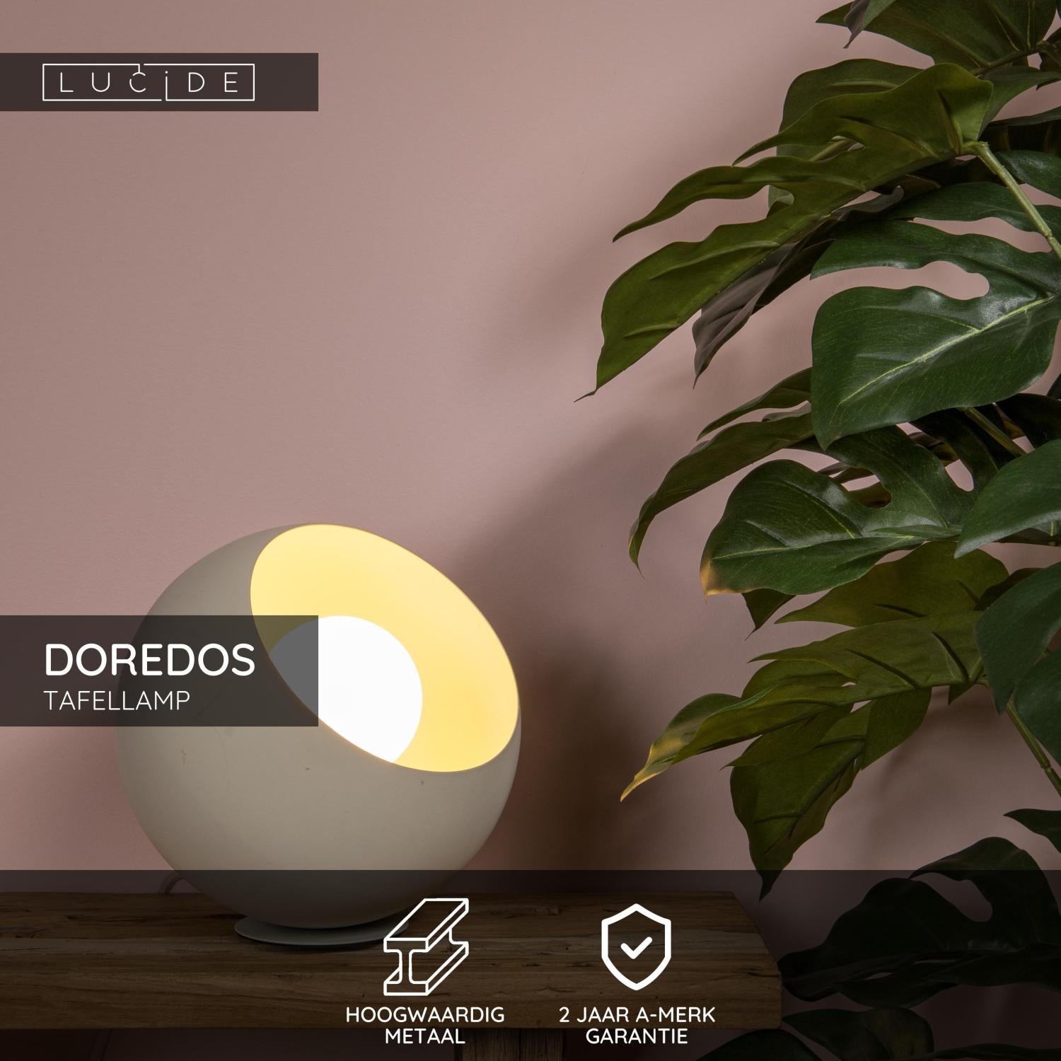 DOREDOS - Table lamp - Ø 20 cm - 1xE27 - Beige