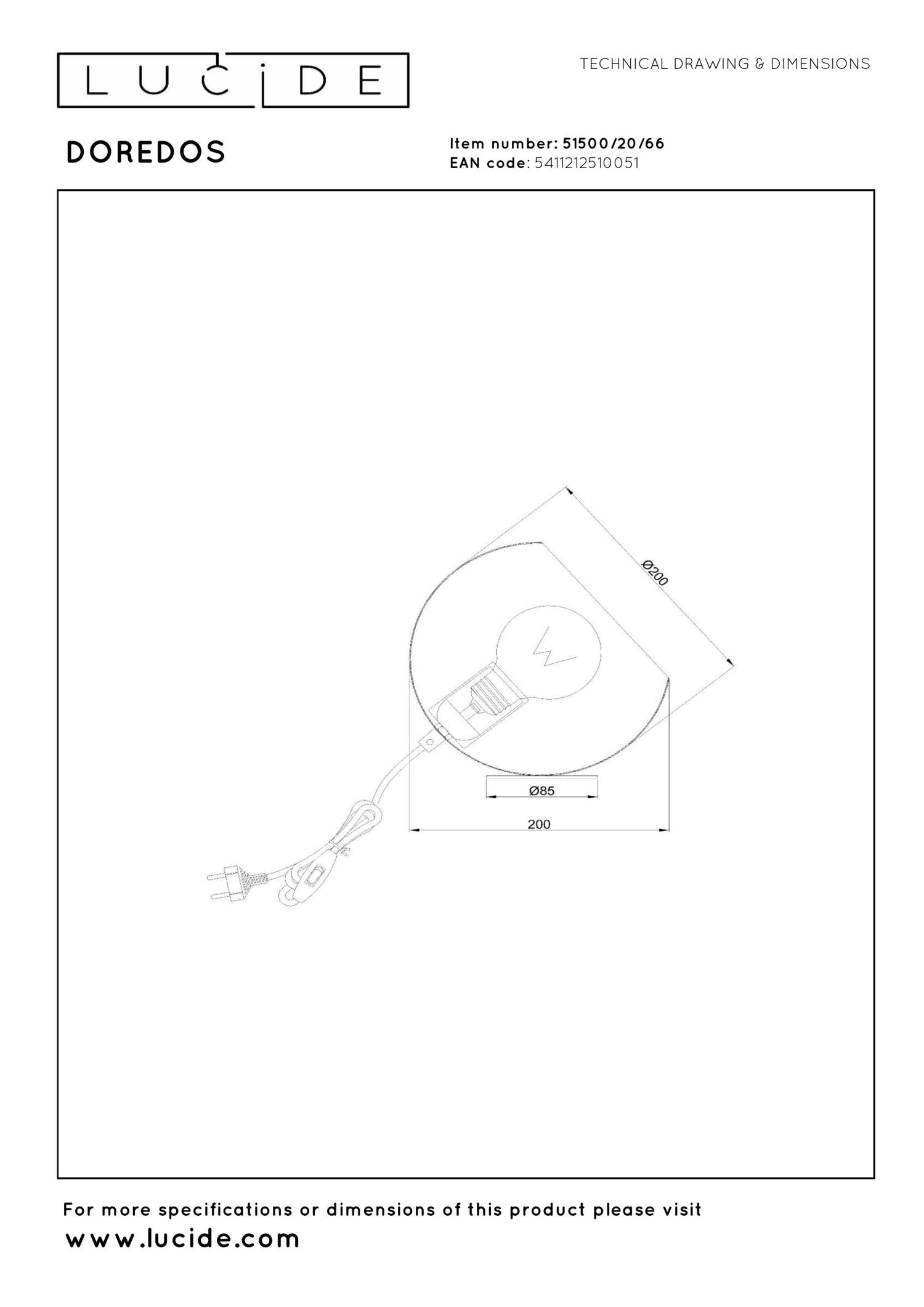 DOREDOS - Tafellamp - Ø 20 cm - 1xE27 - Roze